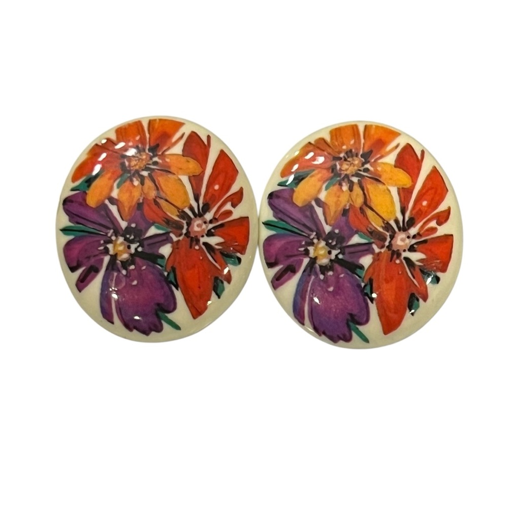 Floral Oval Earrings